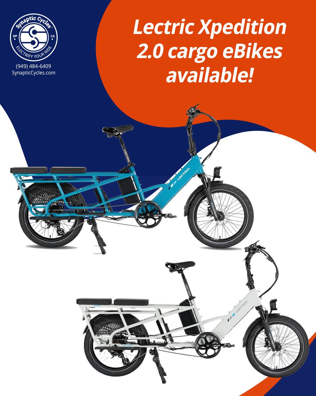 America's best-selling cargo eBike has been reimagined with an all-new design. Introducing the XPedition 2.0—Lectric’s most advanced cargo carrier yet. Test ride and shop today at Synaptic Cycles! ➡️ 949-484-6409 | SynapticCycles.com
#Lectric #eBike #CargoBike #XPedition #SynapticCycles #DanaPoint #California