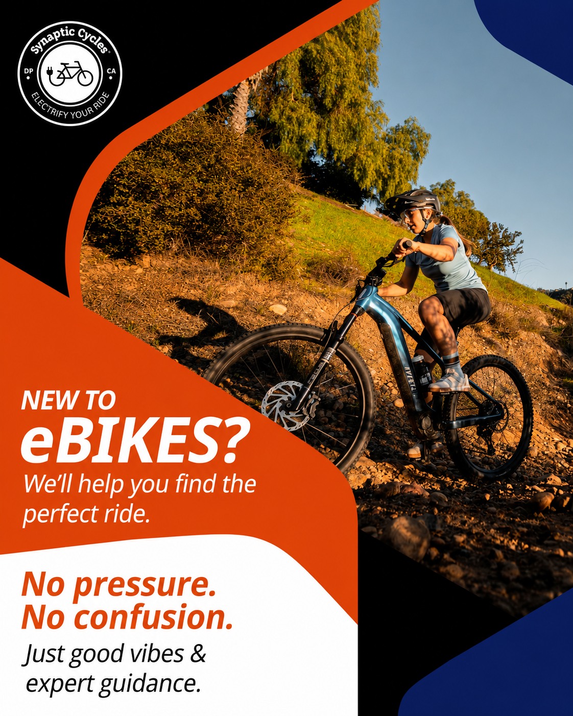 Buying your first eBike is a lot easier when you’ve got people who actually ride helping you out. ⚡

No sales pressure, no complicated jargon—just honest recommendations based on how you want to ride. Beach cruises, commuting, weekend adventures, quick coffee runs… there’s an eBike for all of it.

The best part? Once you try one, it usually clicks instantly.
Come take a test ride and see what everyone’s talking about.
SynapticCycles.com
📞 (949) 484-6409

#SynapticCycles #ElectricBikeLife #eBikeCommunity #RideMore #DanaPoint