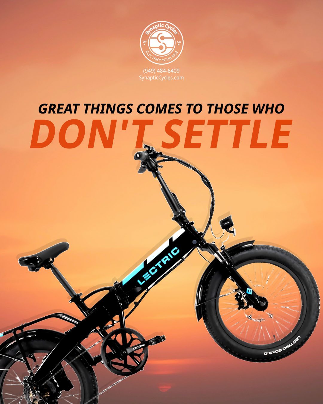 Don’t settle for less. The best and newest models of eBikes are here, waiting for you. 
Test ride at Synaptic Cycles today! ➡️ 949-484-6409 | SynapticCycles.com

#eBike #Biking #SynapticCycles #DanaPoint #DontSettleForLess