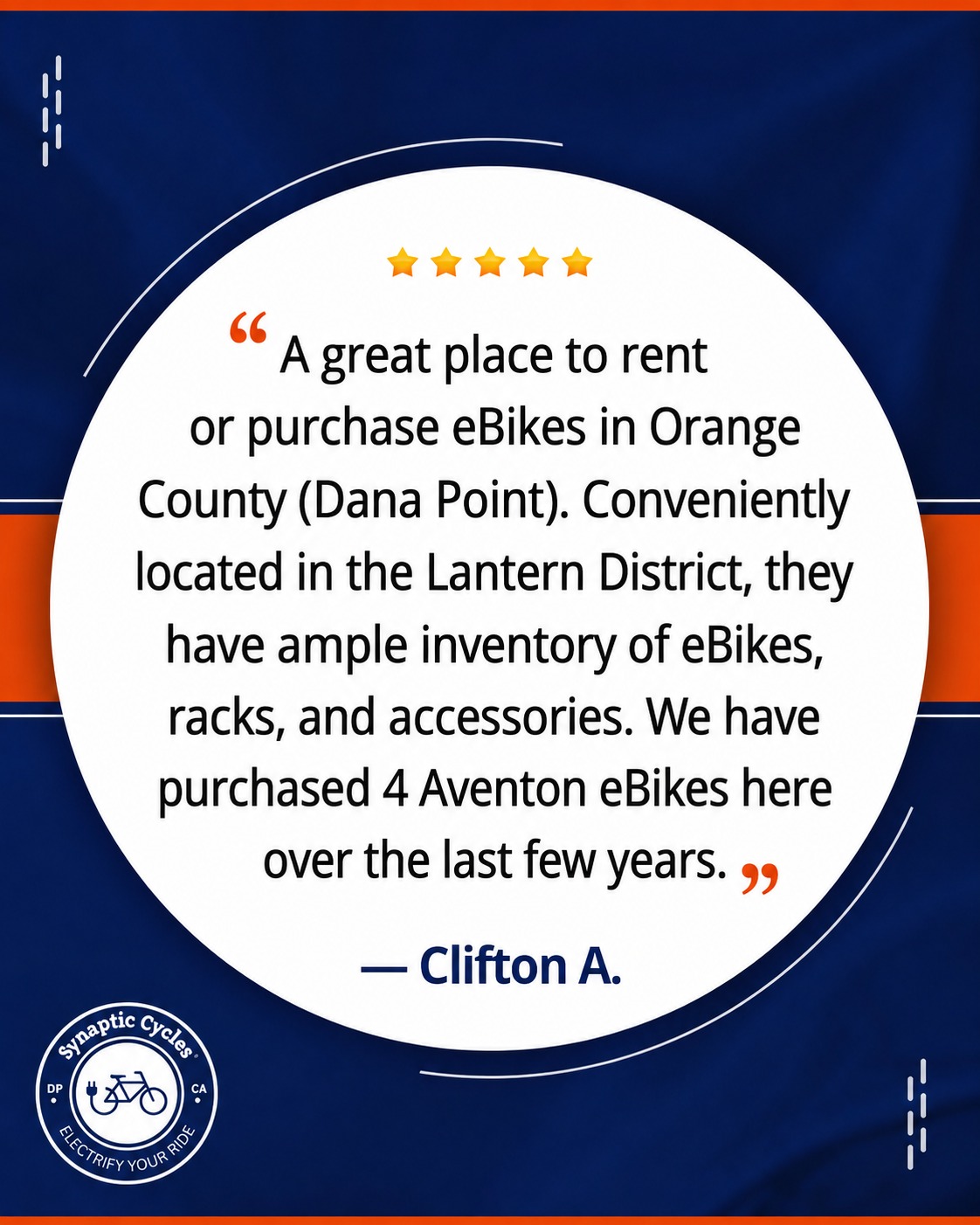 Four eBikes over the years say a lot about trust—and we don’t take that lightly! 🚲

When customers like Clifton keep coming back, it’s a reminder that great service doesn’t end with the first purchase. It’s about being there for every ride, every upgrade, and every new adventure along the way.

Thinking about adding another bike to the family fleet? See what’s in the shop and find your next ride!

🌐 SynapticCycles.com/aventon
📞 (949) 484-6409

#SynapticCycles #CustomerReview #Aventon #EBikeShop #OrangeCounty #LanternDistrict
