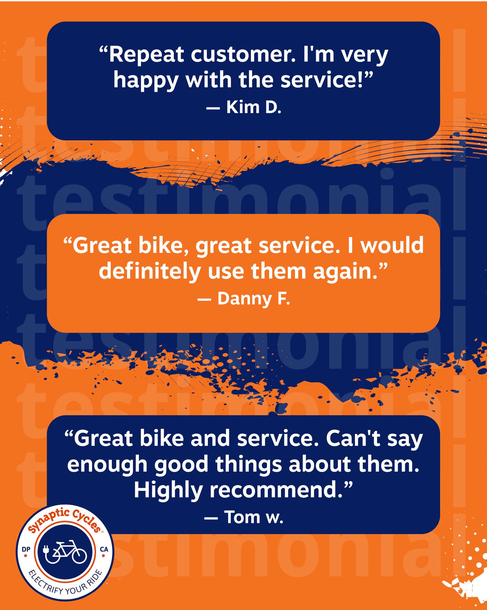 Don’t just take our word for it—hear it from our riders. ⭐

From first-time visitors to repeat customers, the experience speaks for itself: great bikes, seamless service, and rides worth coming back for.

Ready to see what everyone’s talking about?
SynapticCycles.com

#CustomerLove #EBikeLife #RideElectric #5StarService #SoCalLiving