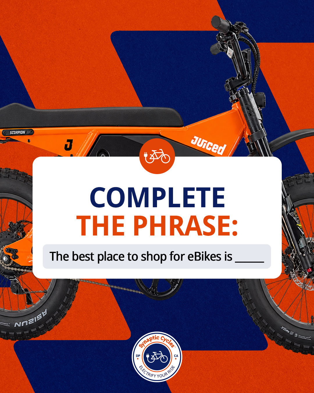 The best place to shop for eBikes is ______

Think you know the answer? Complete the phrase in the comments! We’re curious to see what you come up with. 👇

And if you haven’t visited us yet, come see what makes Synaptic Cycles different. We’re a local shop where you can test ride before you buy, get real service, and talk to a team that’s here to help.

📍 34119 Pacific Coast Highway
🌐 SynapticCycles.com

#SynapticCycles #ShopLocal #EBikeCommunity #JuicedBikes #FillInTheBlank #DanaPoint