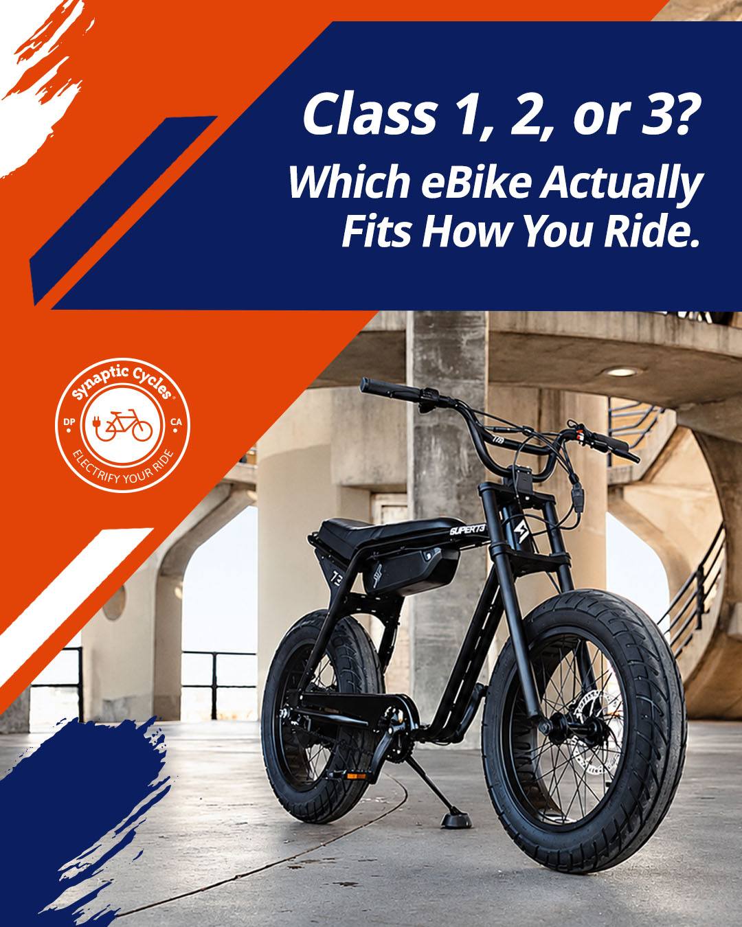 Not every eBike is built to deliver the same riding experience. 🚲⚡

How you plan to use your bike—from relaxed neighborhood rides to longer commutes and faster adventures—can make a big difference when choosing the right model.

In our blog, we break down eBike classifications and what they mean for you, so you can make a more informed choice before your next ride.

👉 Read the full blog on our website, link in bio.

#SynapticCycles #eBikeGuide #ElectricBikes #eBikeLife #RideElectric #eBikeTips