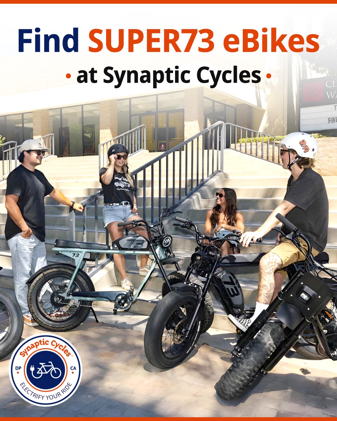 Find SUPER73 eBikes at Synaptic Cycles and experience the perfect blend of power, style, and street-ready performance. Whether you’re cruising the coast or rolling through town, SUPER73 delivers a ride that stands out.
Ready to upgrade your ride?
Visit us in Dana Point and test ride your favorite model today.
Let’s electrify your ride. ⚡
SynapticCycles.com

#SynapticCycles #SUPER73 #RideElectric #ElectricBikeLife #eBikeStyle #DanaPoint #SoCalRiding #ElectrifyYourRide