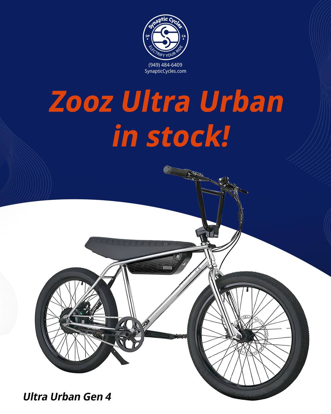 The Gen 4 Ultra Urban benefits from generations of learning, testing, and investment in performance and reliability. We consider it a work of art—both for its design and how it makes you feel when riding.
Test ride at Synaptic Cycles today! ➡️ 949-484-6409 | SynapticCycles.com
#eBike #Zooz #UltraUrban #SynapticCycles #DanaPoint
