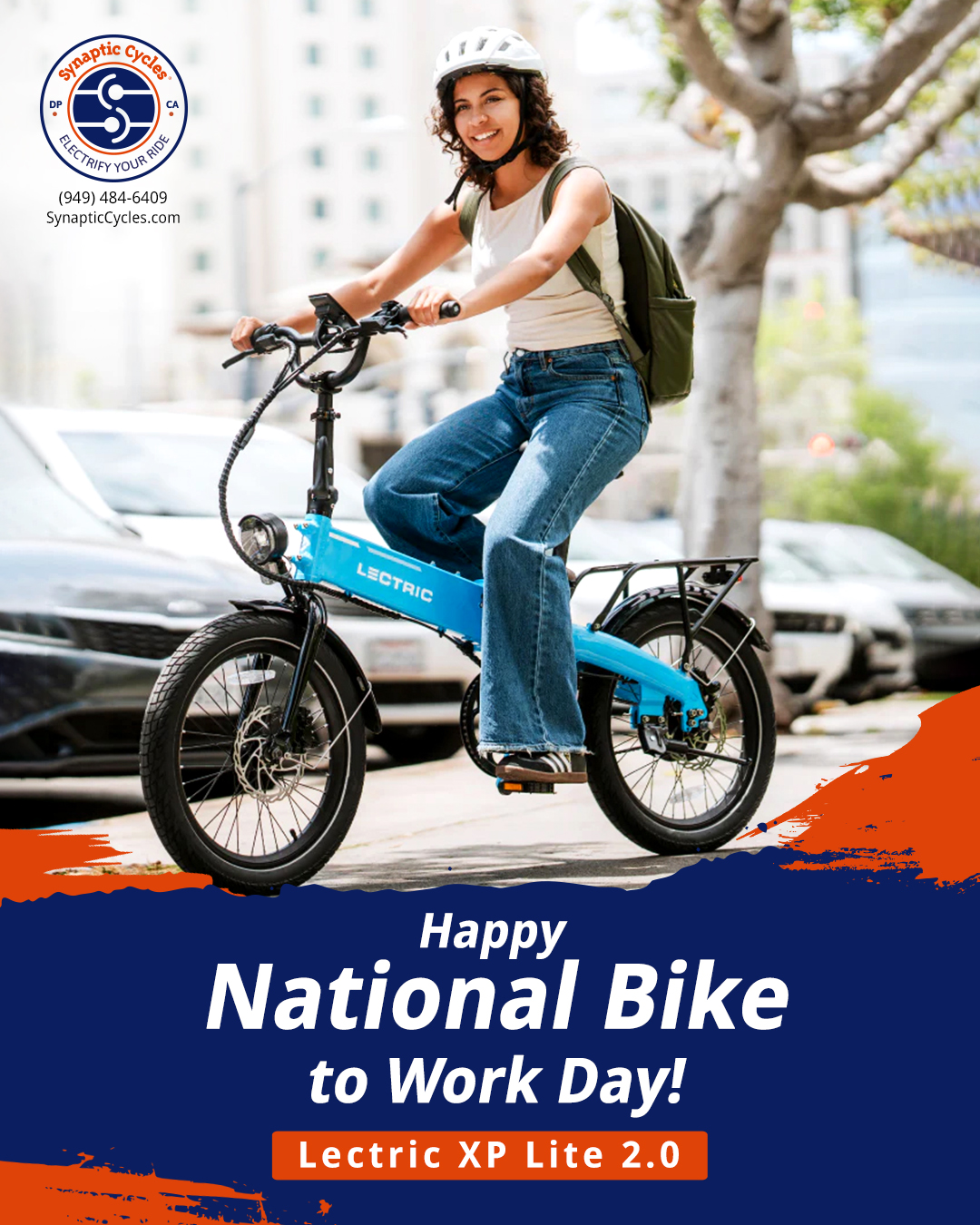 🚴‍♀️ Happy Bike to Work Day! Whether you’re commuting or cruising, stop by for a tune-up and ride more smoothly than ever. Let’s keep the city rolling! 
SynapticCycles.com

@lectricebikes 

#BikeToWorkDay #RideLocal #eBike #SynapticCycles #DanaPoint #LectriceBike