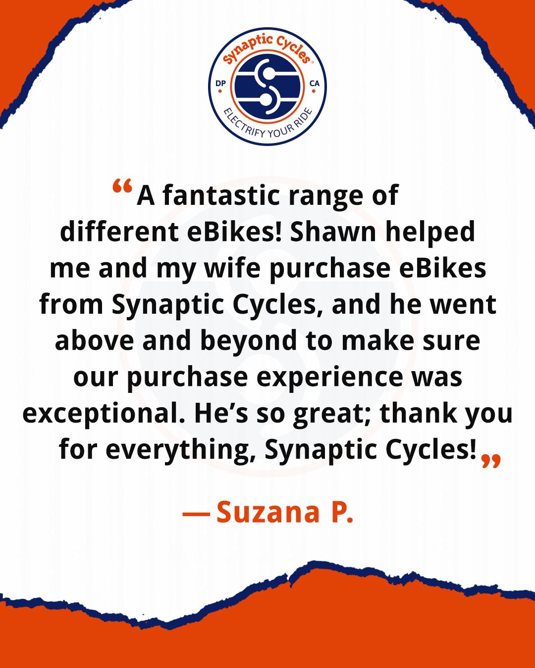 Your go-to eBike shop in Dana Point. Thank you for sharing your experience! 
📍Dana Point | Test rides available daily | SynapticCycles.com
#ThankYou #SynapticCycles #DanaPoint #eBikeShop #eBike #Review